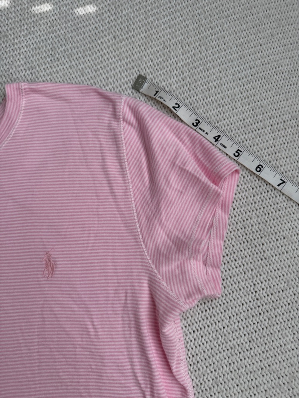 Ralph Lauren 100% Cotton Pink/White Stripe Short Sleeve Shirt Size XL - Picture 6 of 8